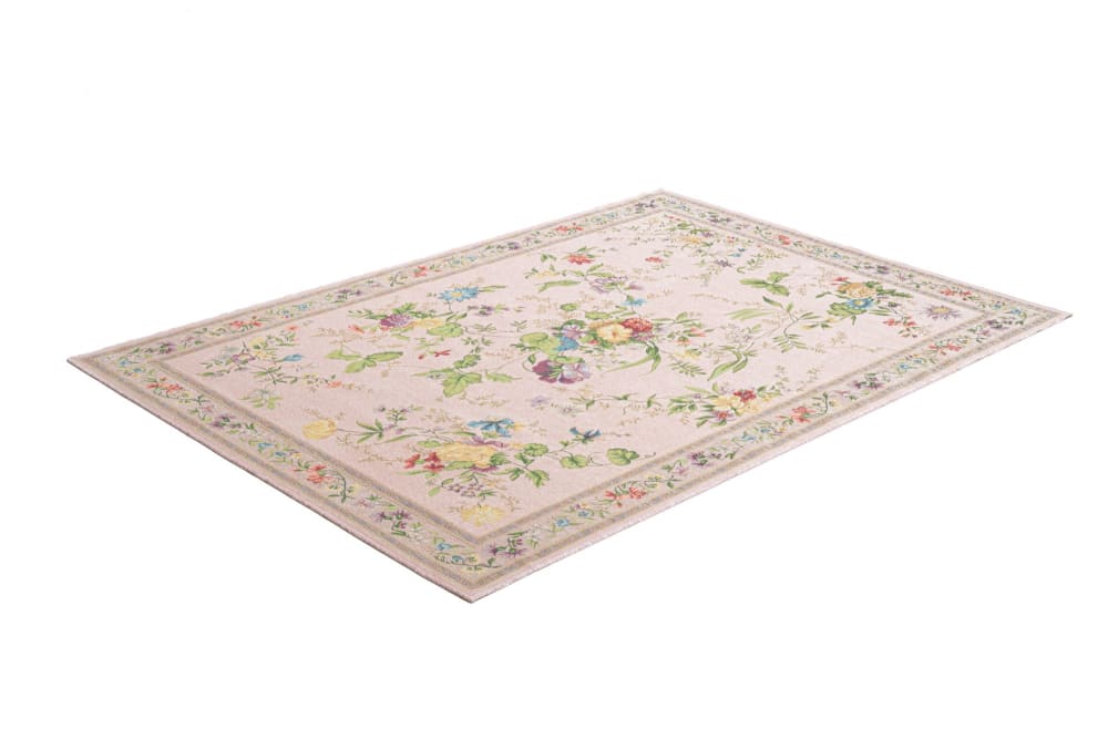 Tapis floral tissé plat - rose 70x120 cm — vue 4