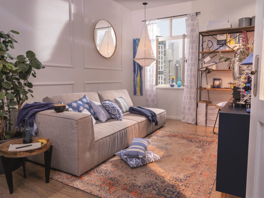 Tapis d'orient vintage tissé plat multicolore 155x235 cm