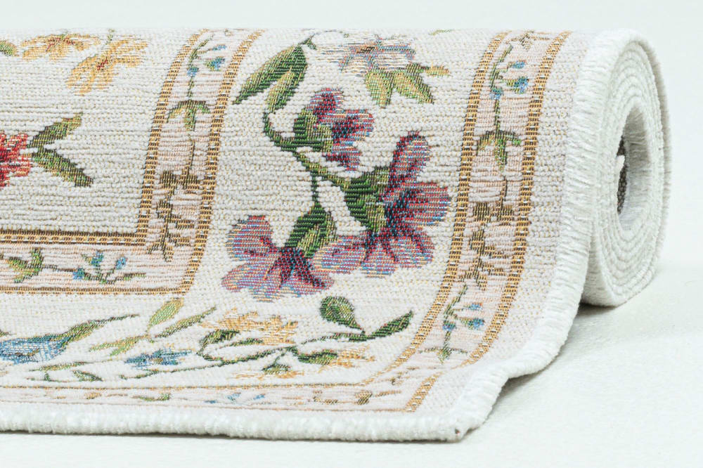 Tapis floral tissé plat - Crème 200x290 cm — vue 3