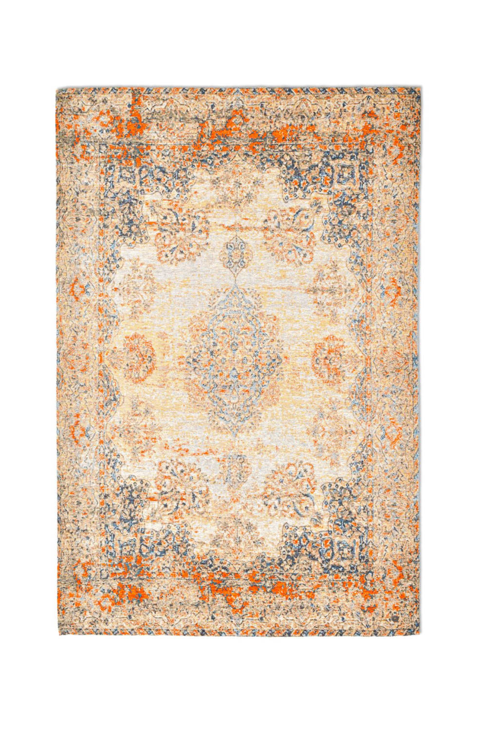 Tapis d'orient vintage tissé plat multicolore 075x140 cm