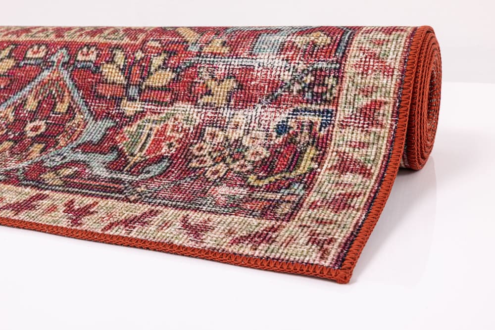 Tapis imprimé en motif heriz vintage - rouge 140x200 cm — vue 3