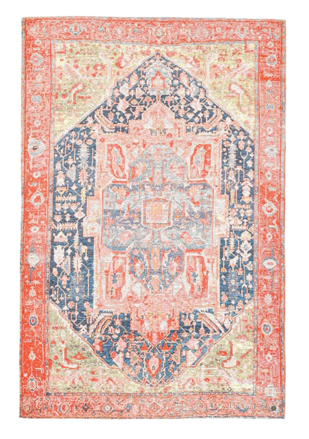 Tapis d'orient vintage tissé plat multicolore 075x140 cm