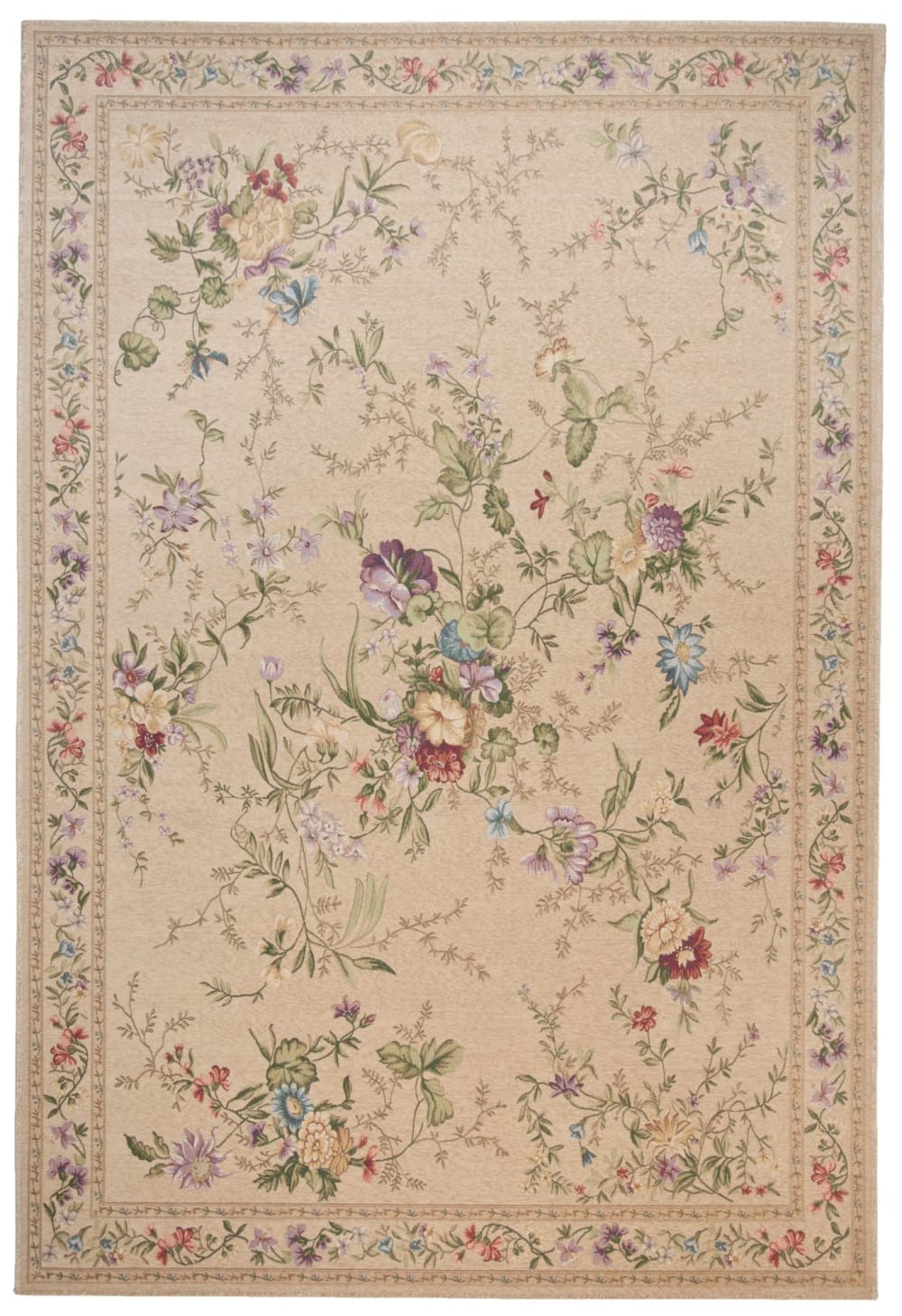 Tapis floral tissé plat