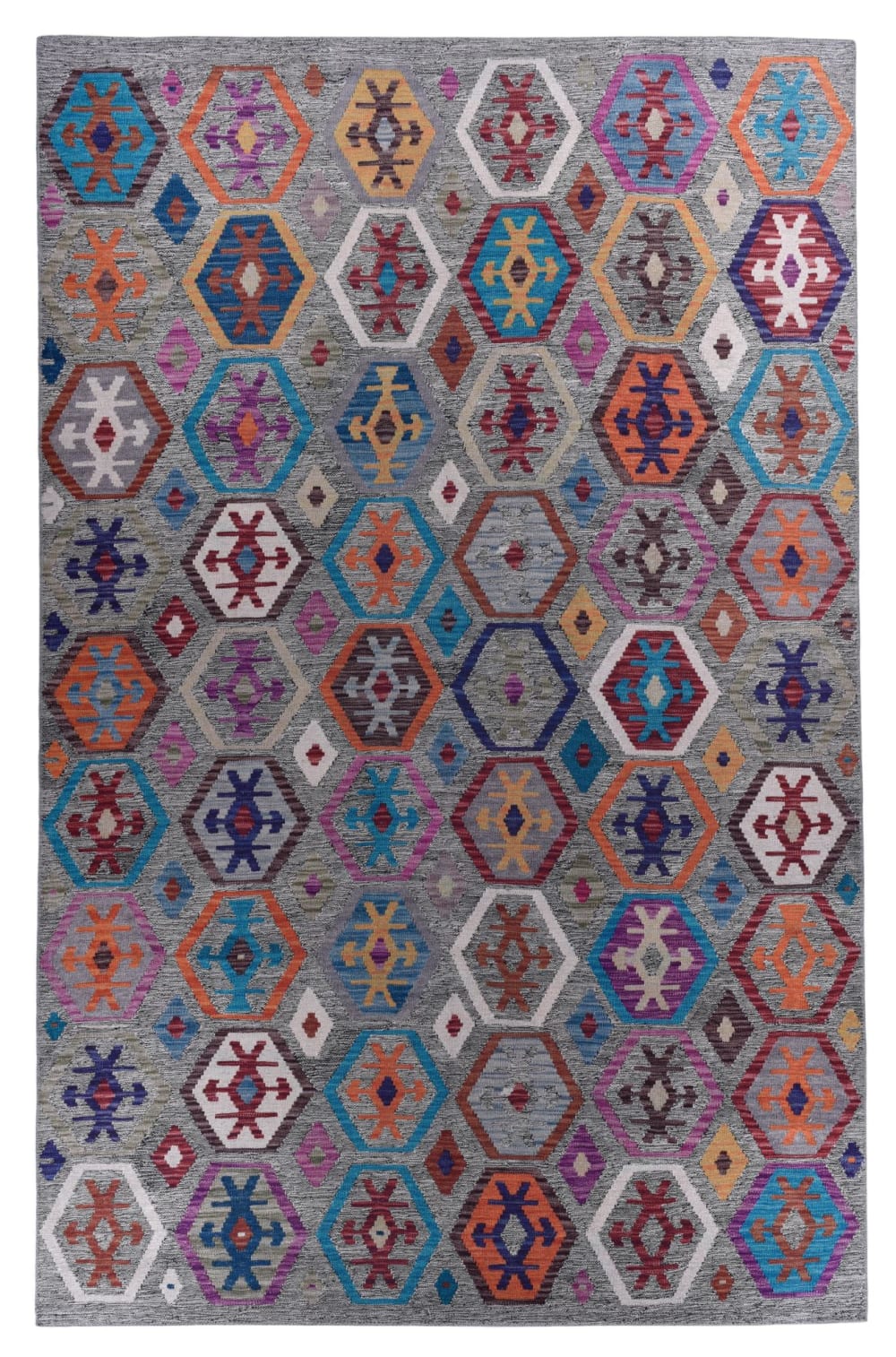 Gino Falcone Teppich aus Polyester, maschinell bedruckt - Grau - 70x140 cm style classic chic Grau Pes - Polyester