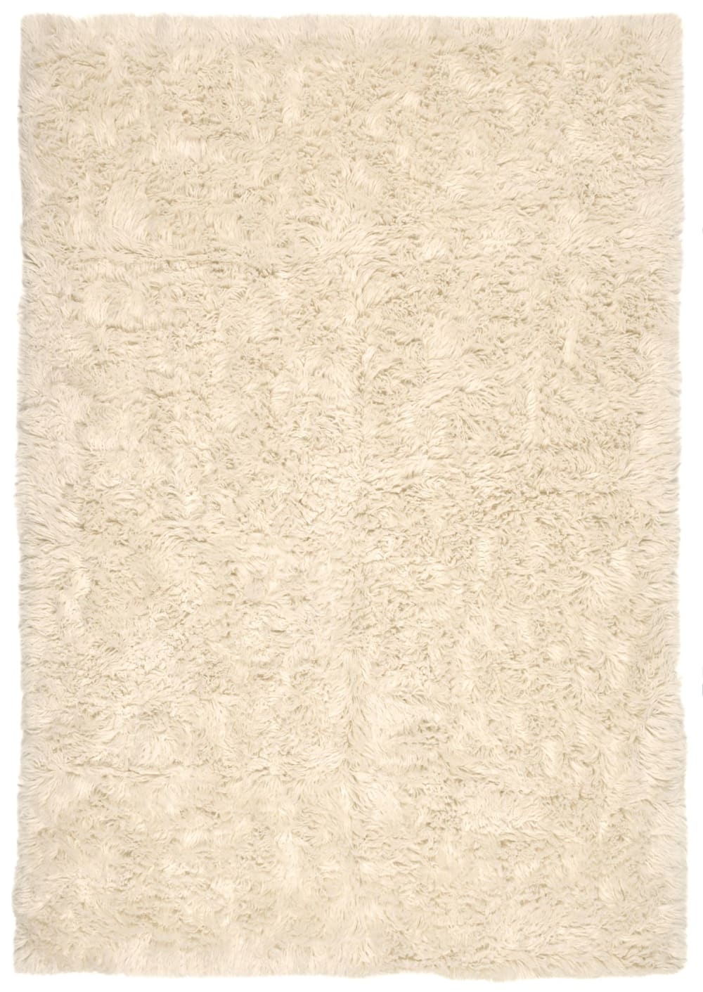 Alfombra flokati tejida a mano en lana virgen - natural - 120x180 cm