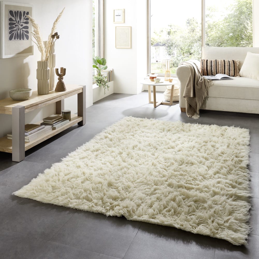 Tapis flokati en laine vierge - naturel 120x180 cm — vue 3