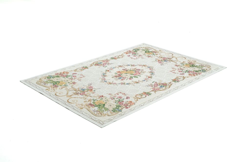 Tapis floral aubusson tissé plat - beige 60x90 cm — vue 4