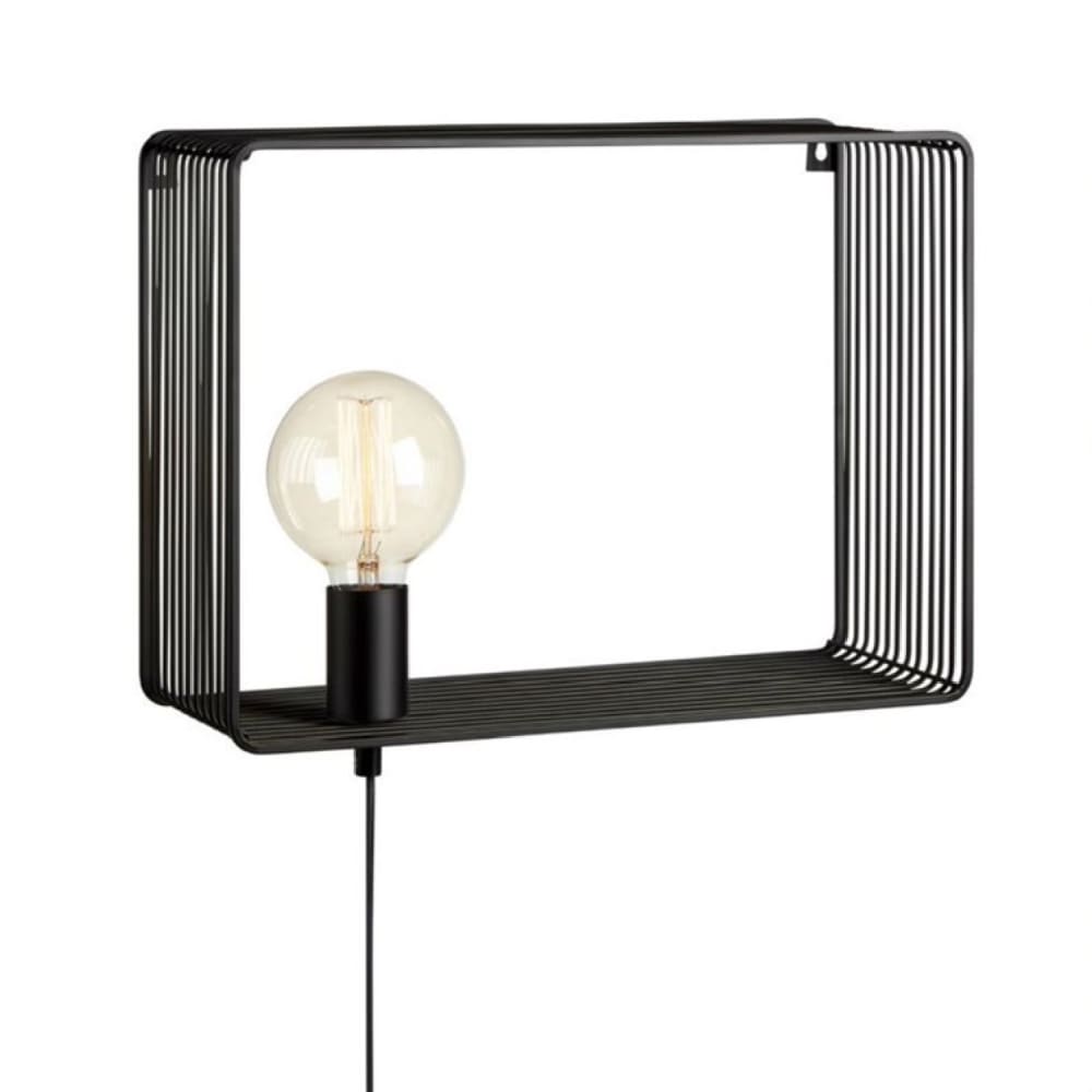 Applique murale étagère métal noir L38cm