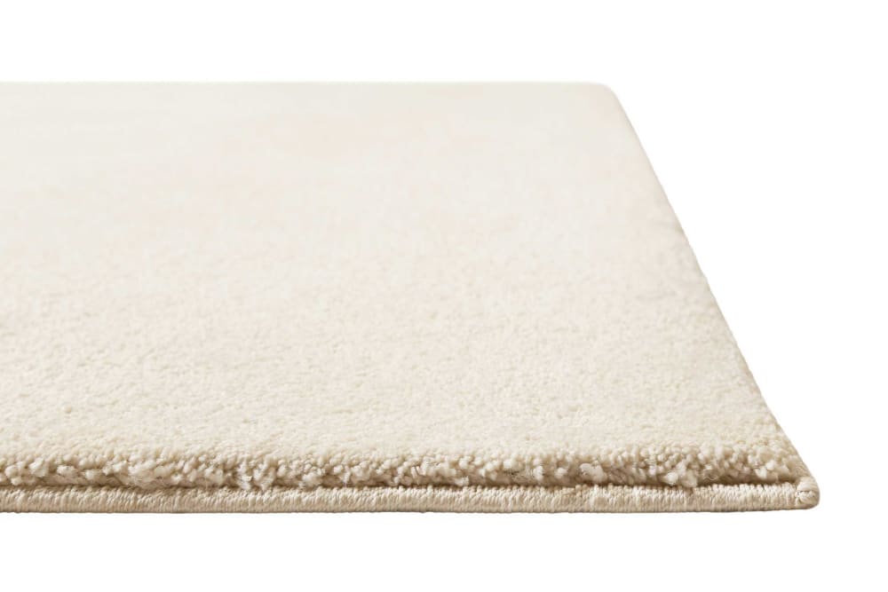 Tapis tissé velours ras blanc beige uni 133x190 — vue 4