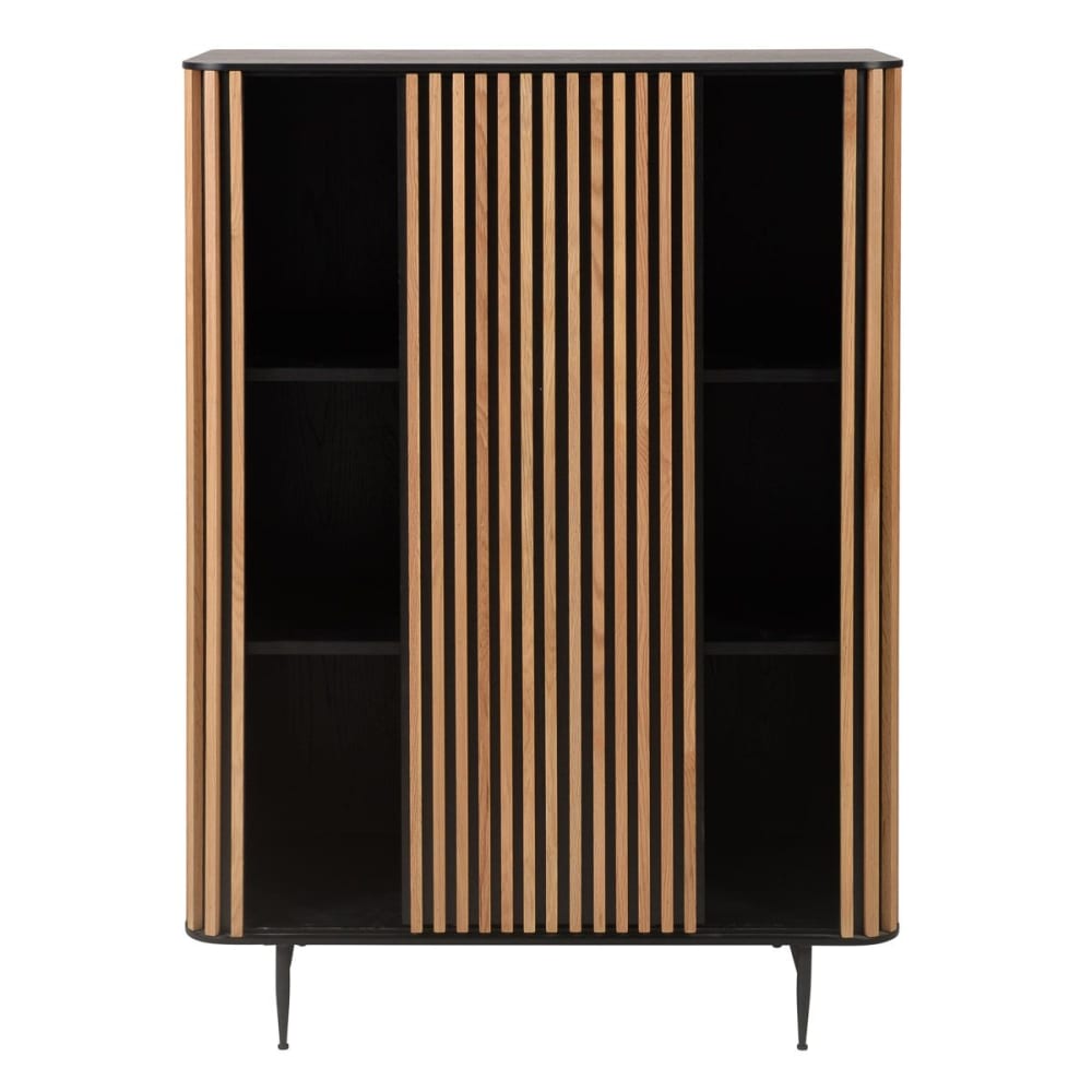 Buffet haut plaqué chêne,1 porte coulissante LINEA