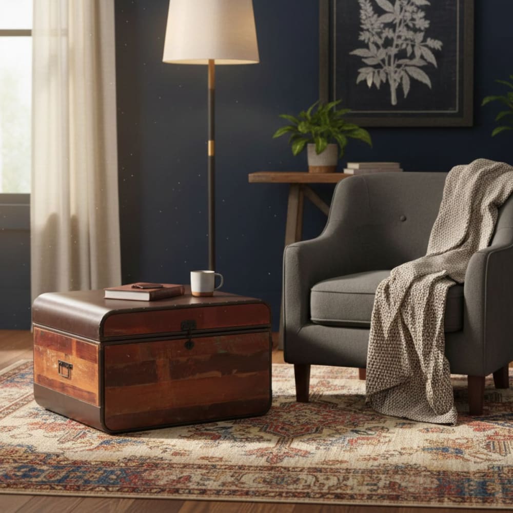 Malle en bois recyclé