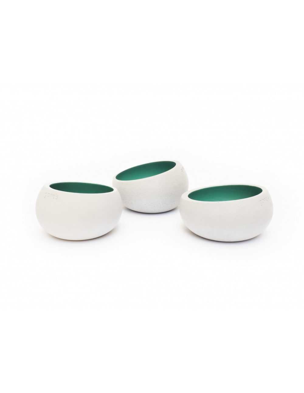 Lot de 3 photophores en béton beryl green