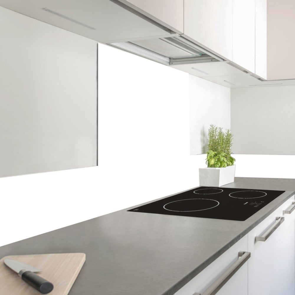 99DECO Fond de hotte cuisine en aluminium - 90 x 70 cm - Blanc