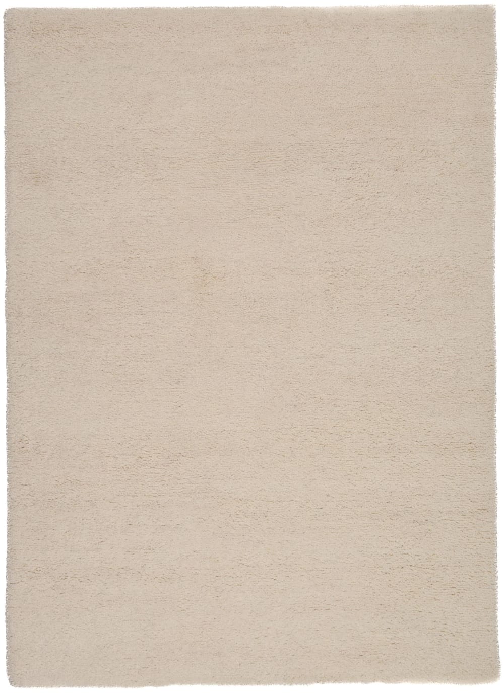 Tapis berbère marocain noué main en laine - Blanc 60x90 cm
