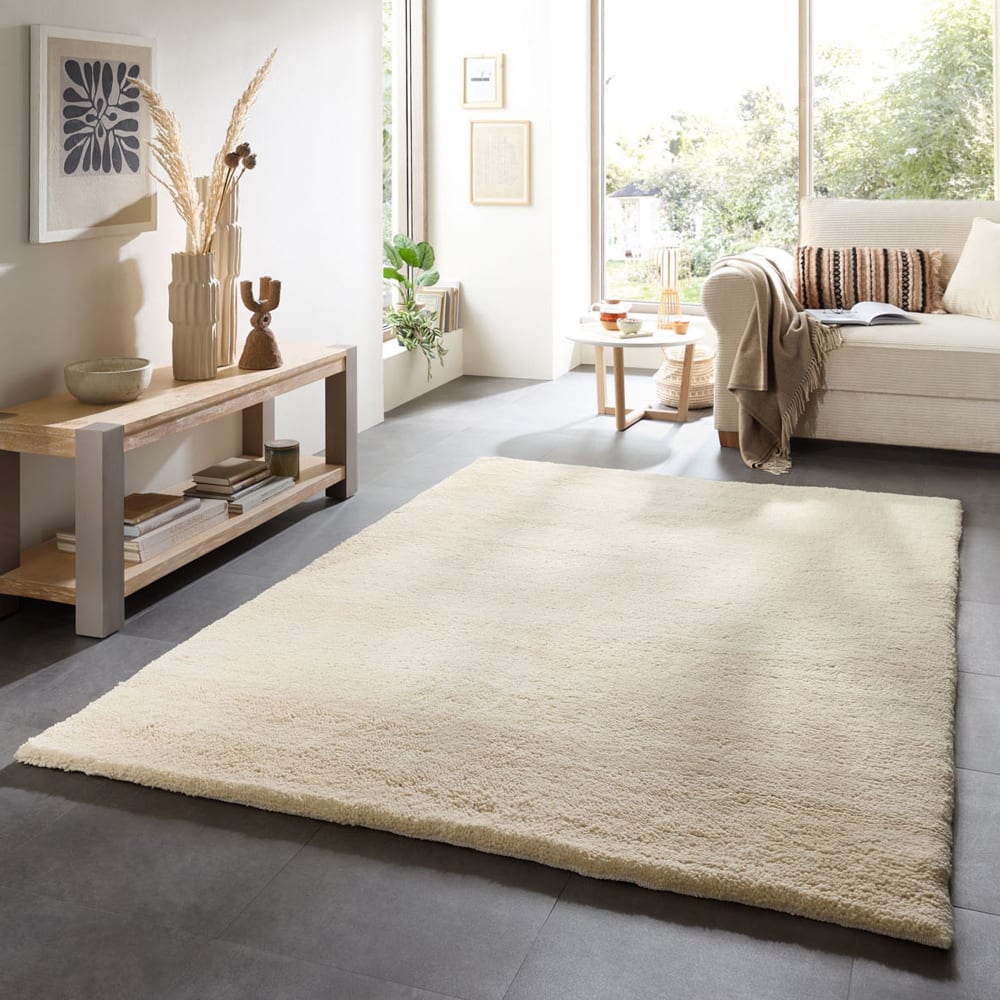 Tapis berbère marocain noué main en laine - Blanc 70x140 cm — vue 3