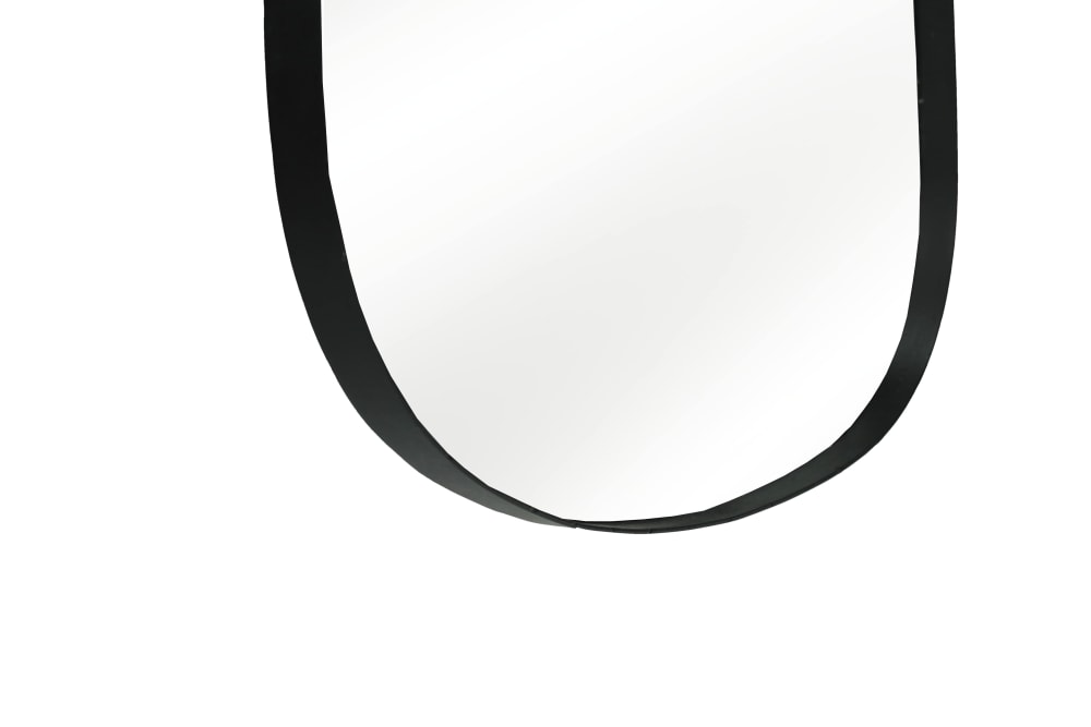 Grand miroir mural en métal noir forme galet H66cm - Maisons du Monde