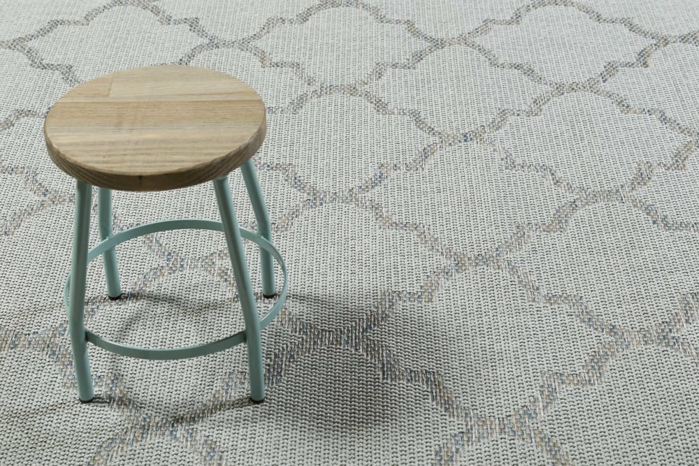 Tapis exterieur gris motif oriental gris bleu 200x133