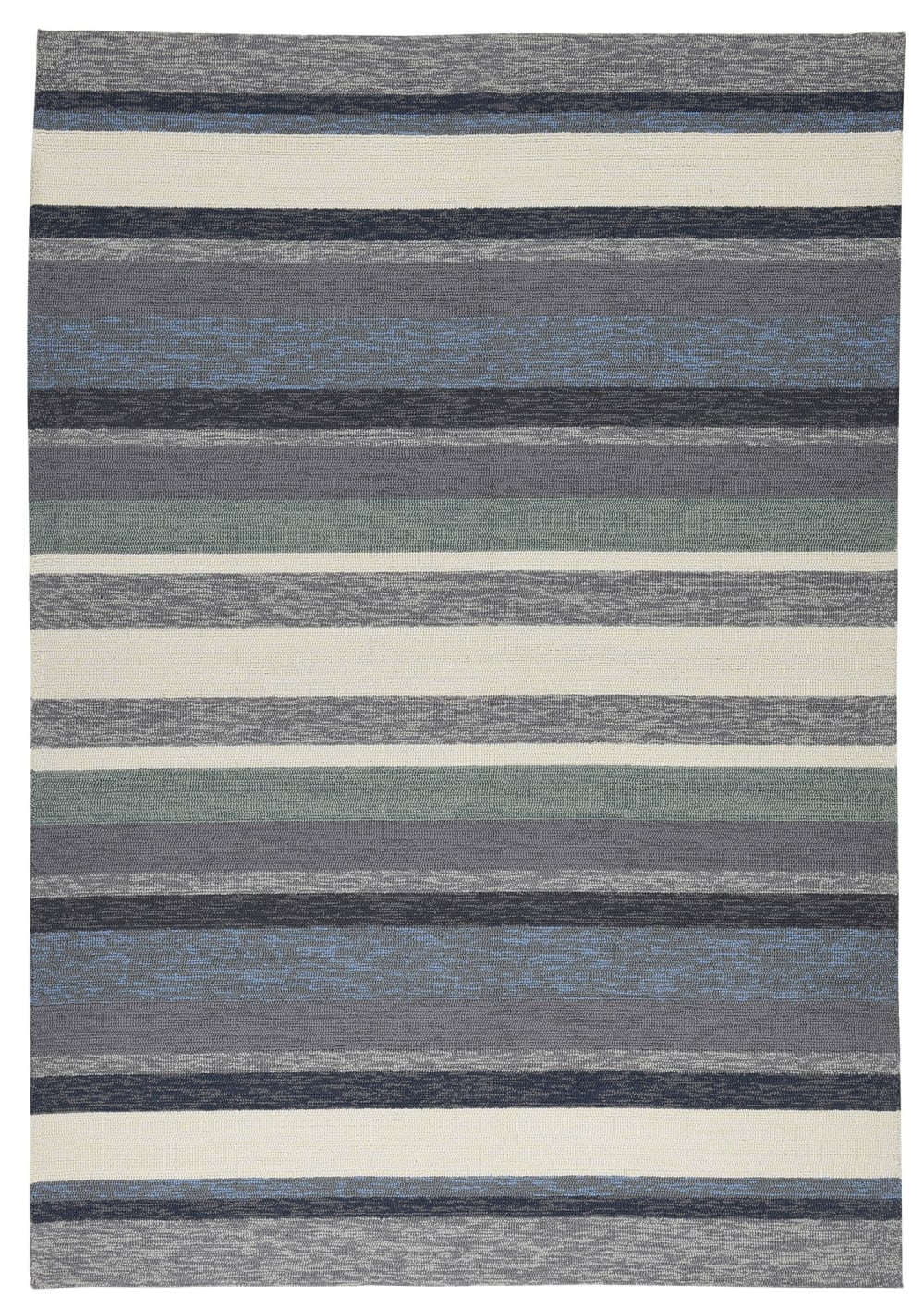 Alfombra de poliéster acolchada a mano - azul multicolor - 70x140 cm