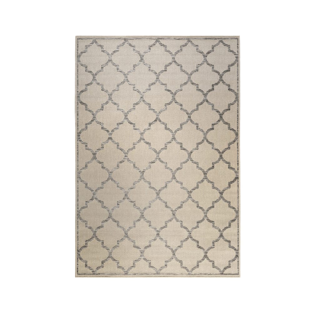 Tappeto da esterno fantasia orientale grigio e beige 225x160 - Modello Esotico - Beige - PVC - Cloruro di polivinile