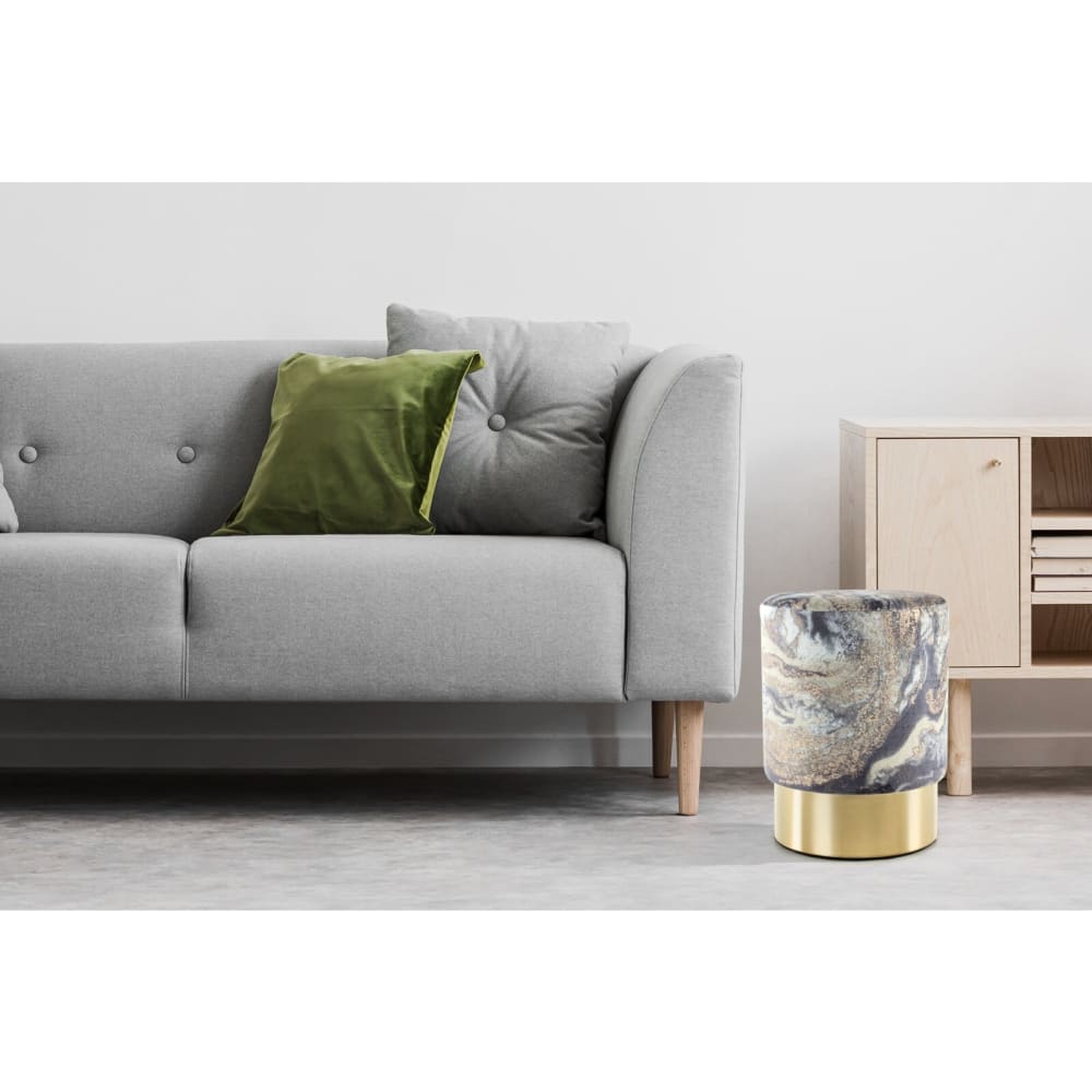 Tabouret rond en tissu gipsy 325 - Maisons du Monde