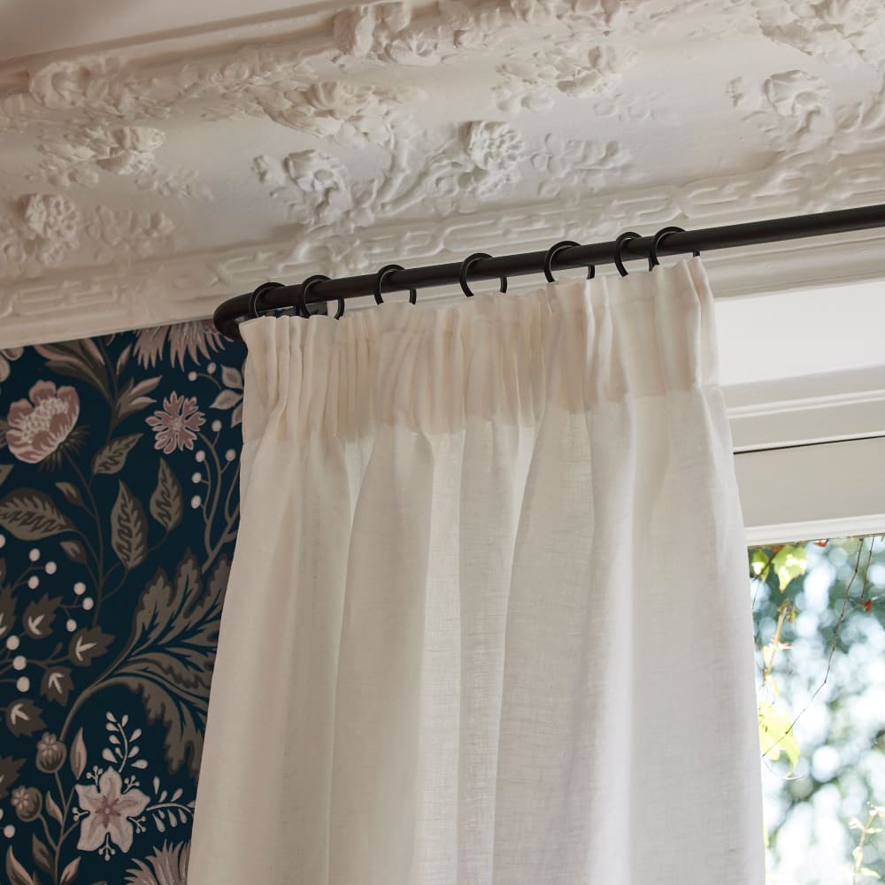 Rideau en lin blanc 135x350 cm - Maisons du Monde