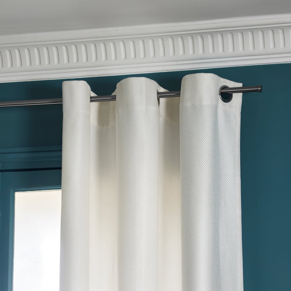 Rideau tissage toile à l'effet satiné blanc 145x277 cm - Maisons du Monde