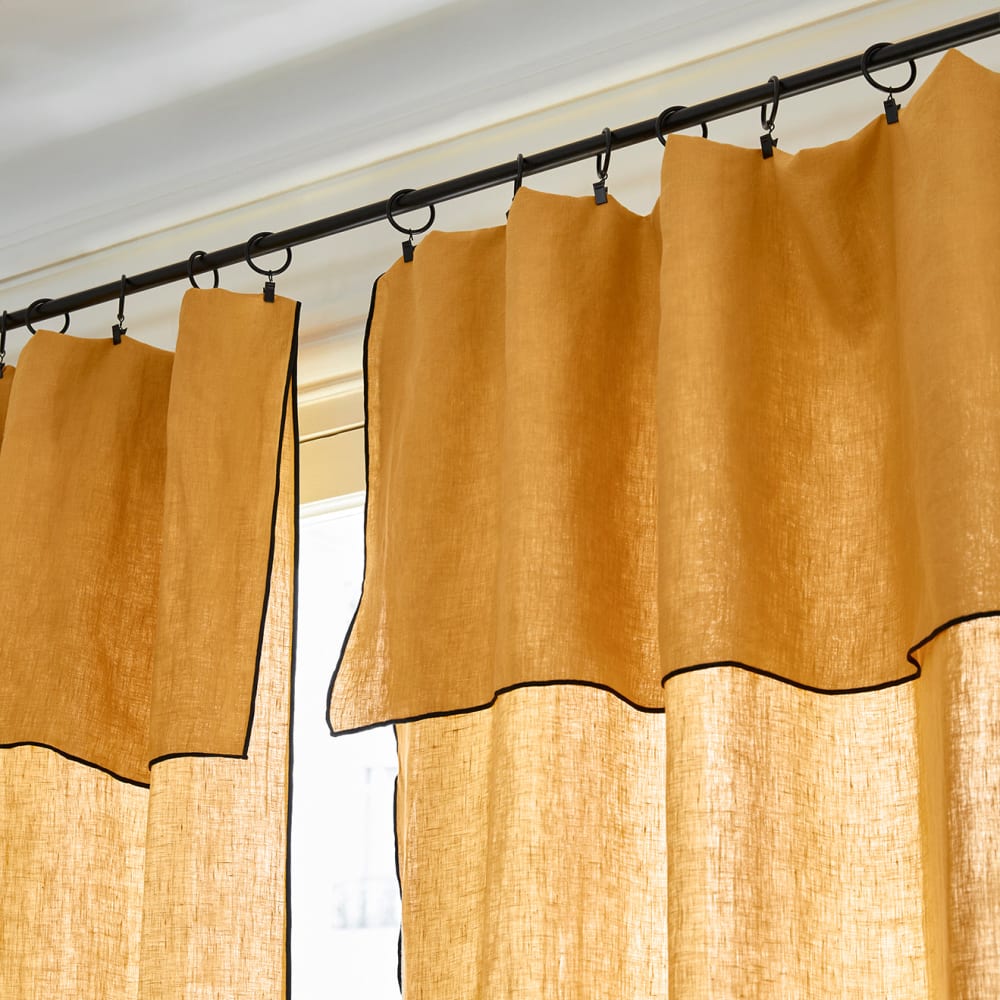 Rideau en lin jaune 150x280 cm - Maisons du Monde