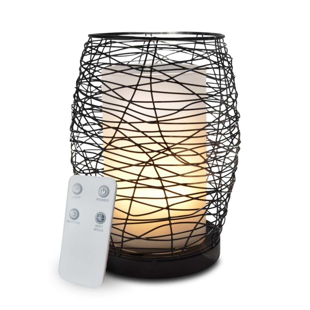 Zen'Arôme Ultraschall-Diffusor aus Glas und Metall mit Fernbedienung Schwarz Metall