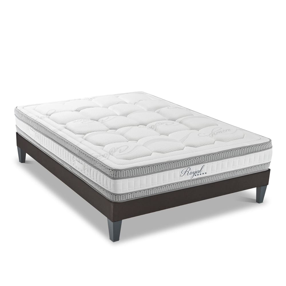 Ensemble 5* 180x200 Matelas + Sommier Bois Mi-ferme