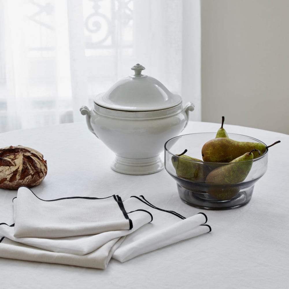 Serviette de table en lin blanc 45x45 cm