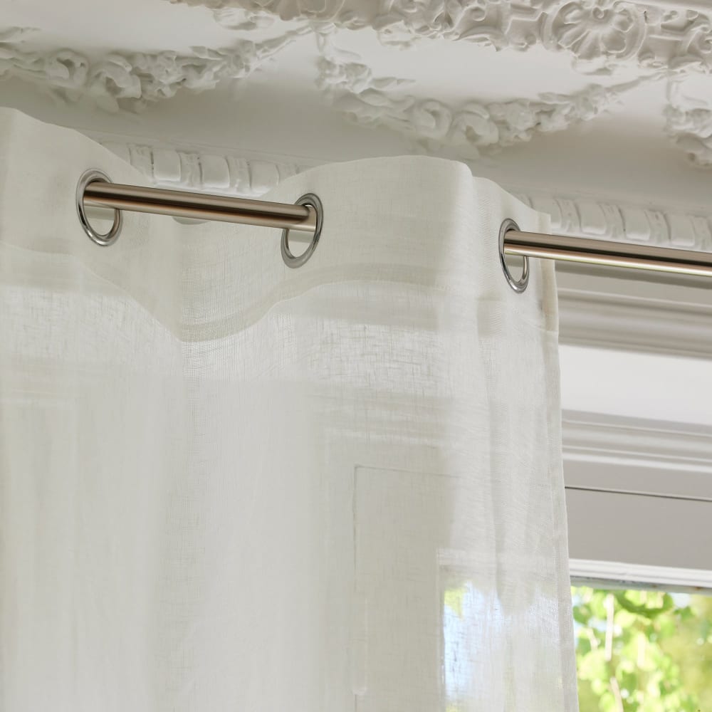 Tenda a occhielli 100% lino bianco puro 288x350 cm - Madura