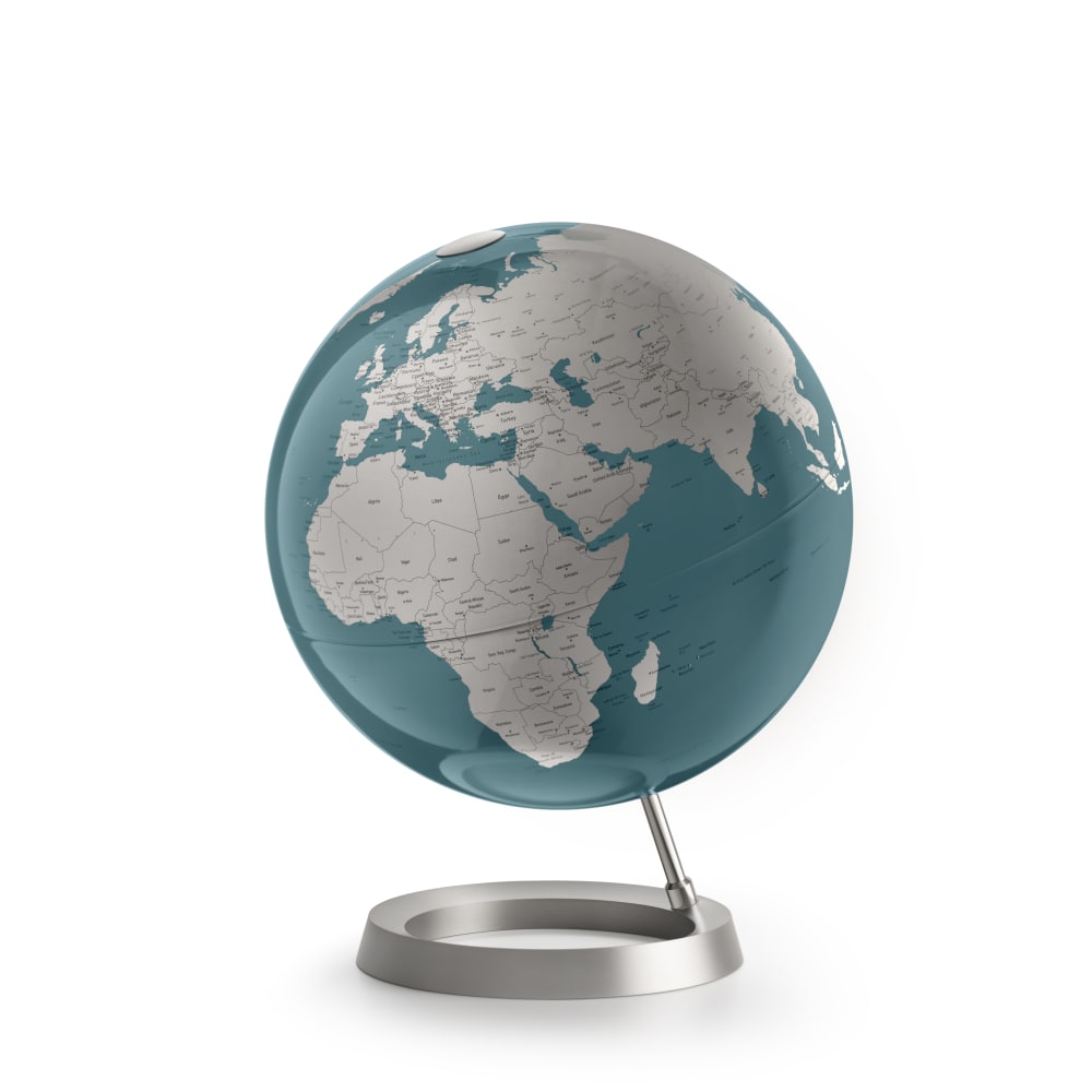 Atmosphere Globe terrestre de design 30 cm textes en anglais style contemporain Bleu Pvc - Poly Chlorure De Vinyle