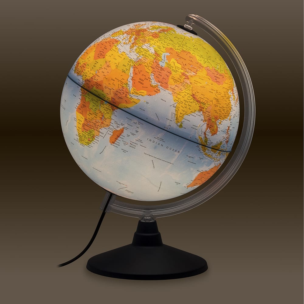 Globe terrestre 30 cm politique physique lumineux en français - Maisons du Monde