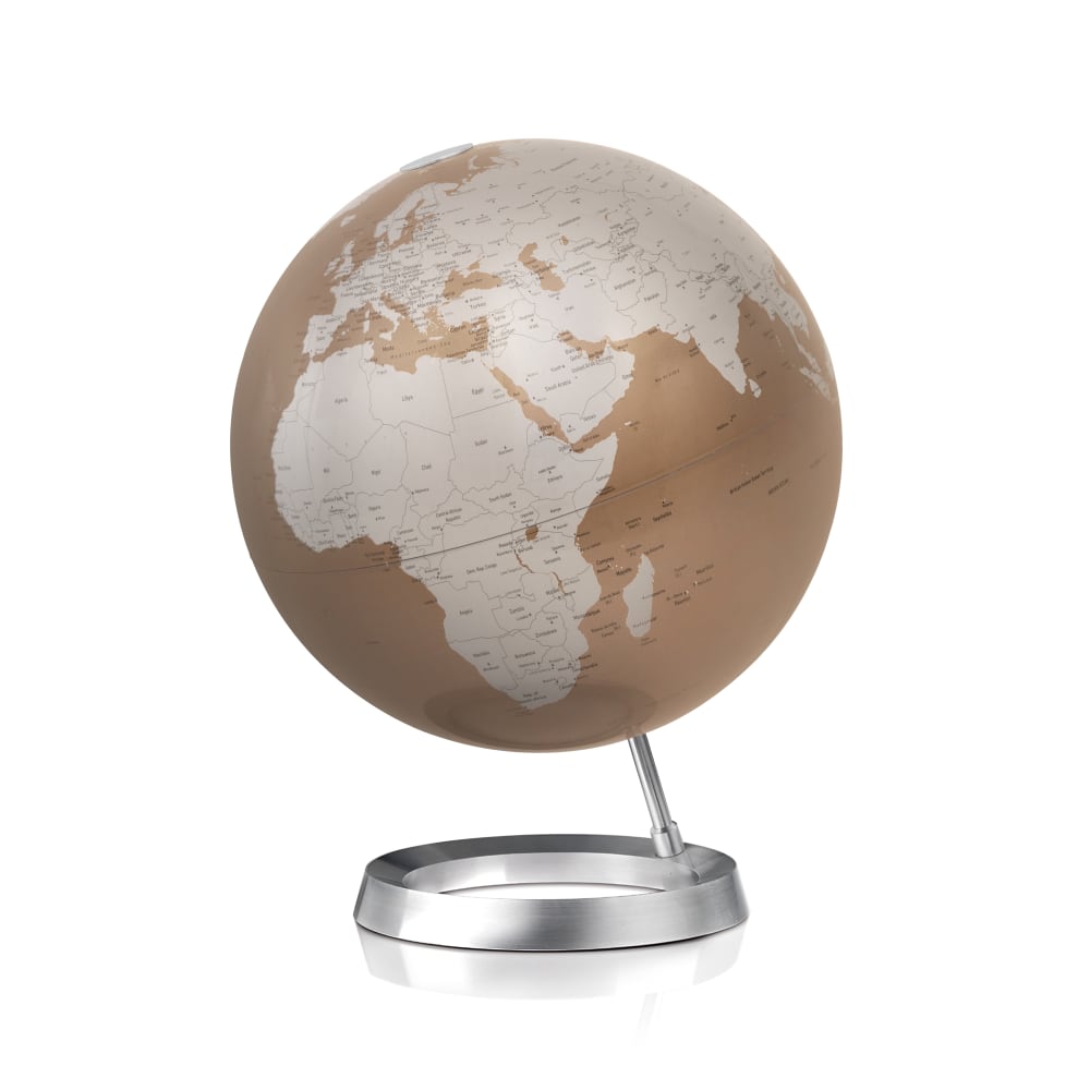 Atmosphere Globe terrestre de design 30 cm textes en anglais style contemporain Cuivre Pvc - Poly Chlorure De Vinyle