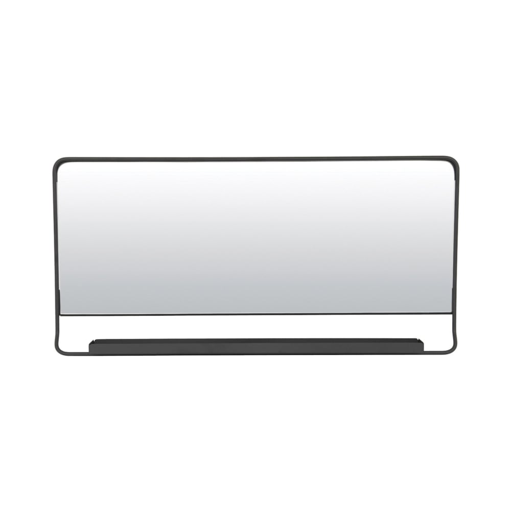 Miroir horizontal avec tablette et bord noir 80x40