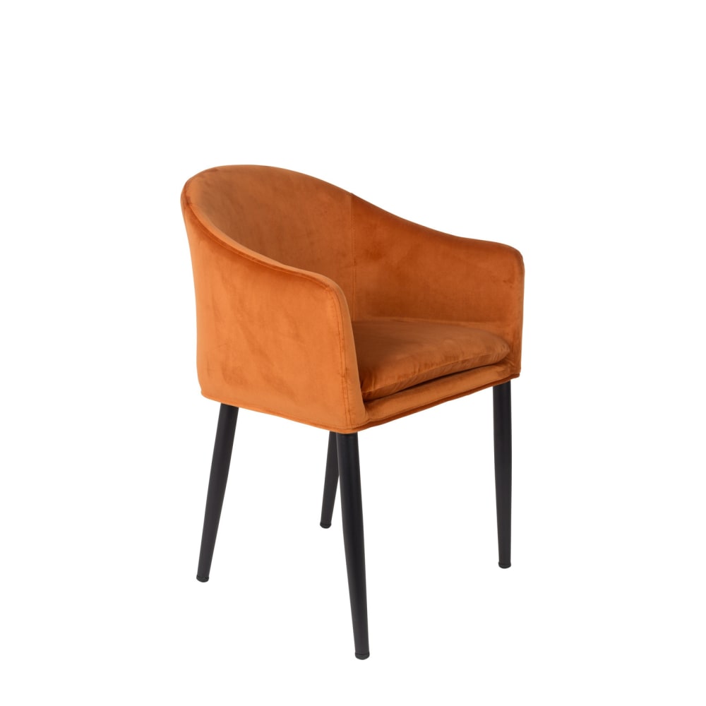 chaise en velours orange