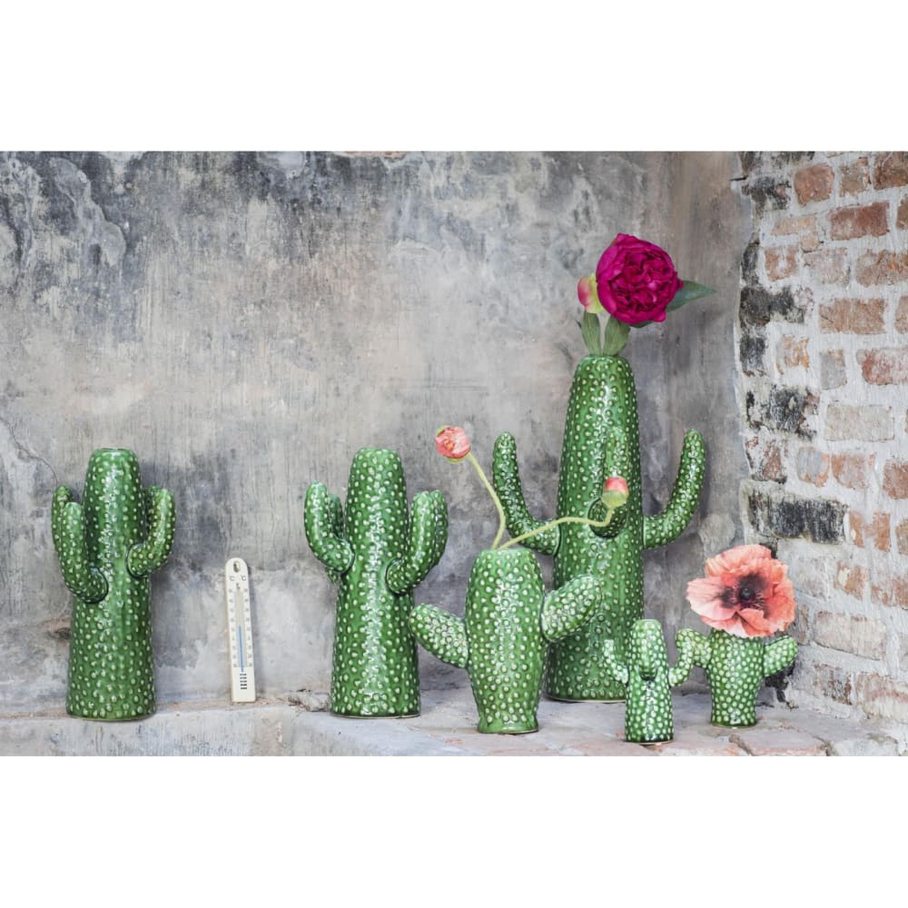 Lot de 2 vases cactus mini porcelaine verte - Maisons du Monde