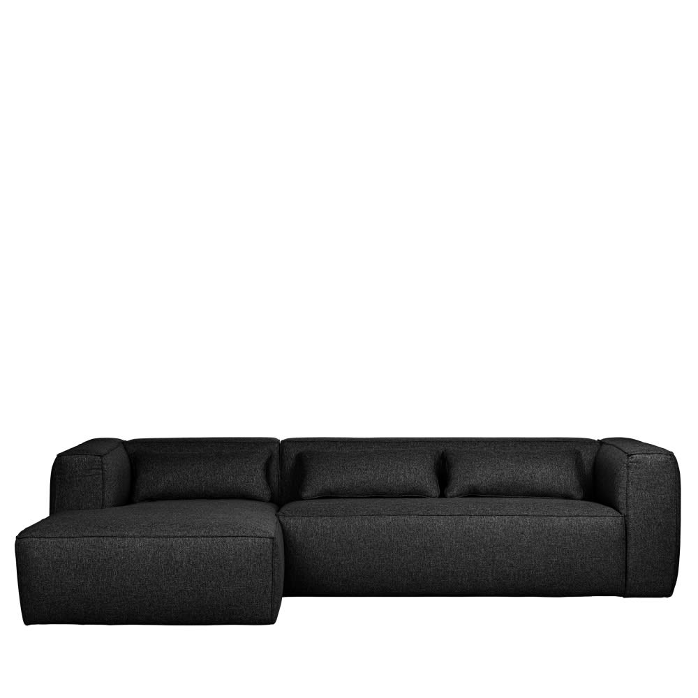 Canapé d'angle gauche 4 places en tissu style monobloc Gris anthracite