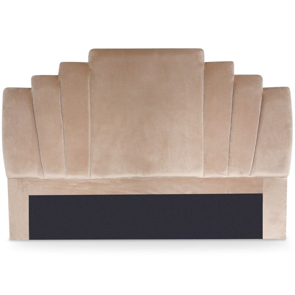 T&ecirc;te de Lit en Velours Renaya 180cm Taupe