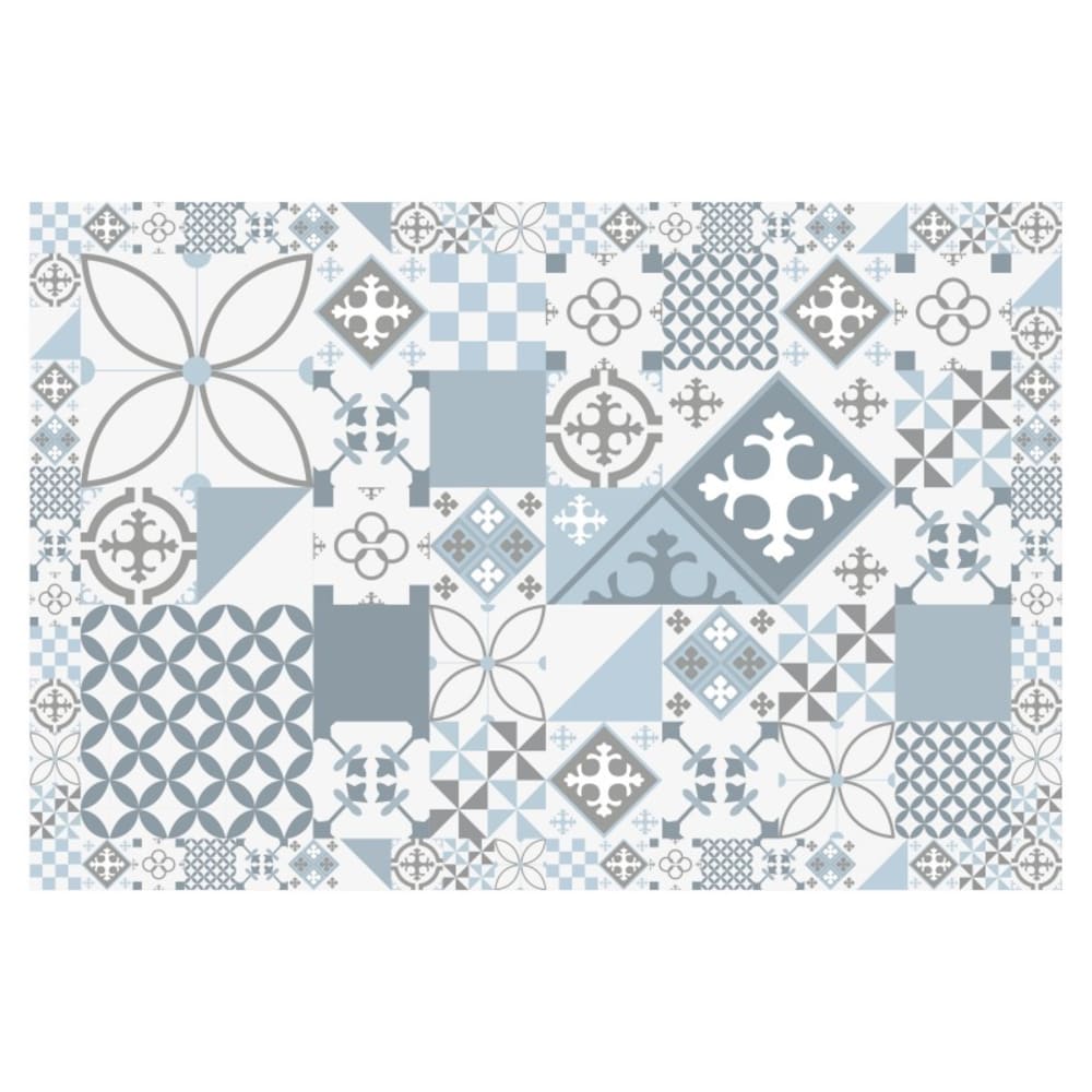 Lot de 4 - set de table en vinyle bleu carreaux de ciment 30x45 cm