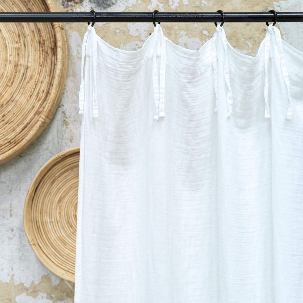 Rideau gaze de coton blanc nouettes 140X270 CM — vue 3