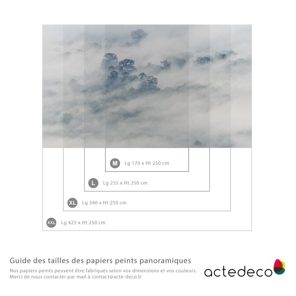 Papier peint panoramique brumes matinales 01 340 x 250 cm — vue 4