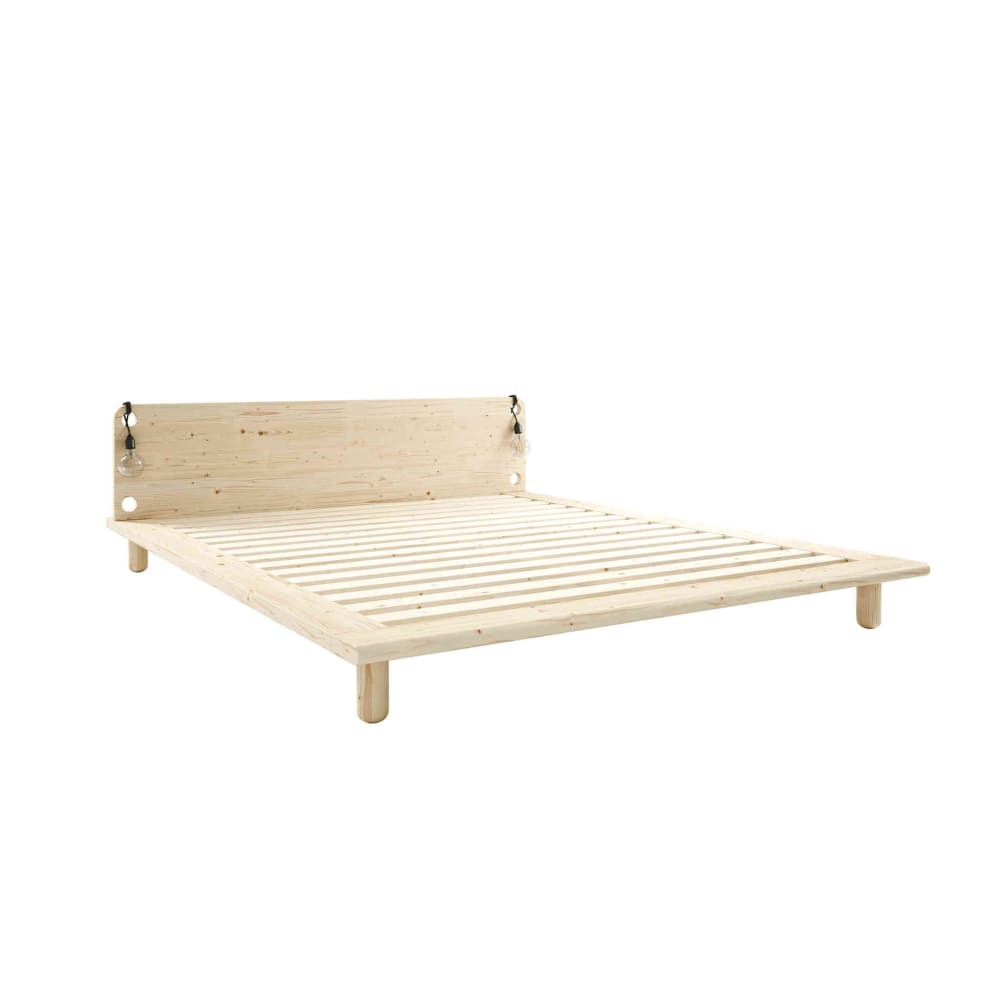 Lit en pin massif naturel PEEK BED avec tête de lit 160x200