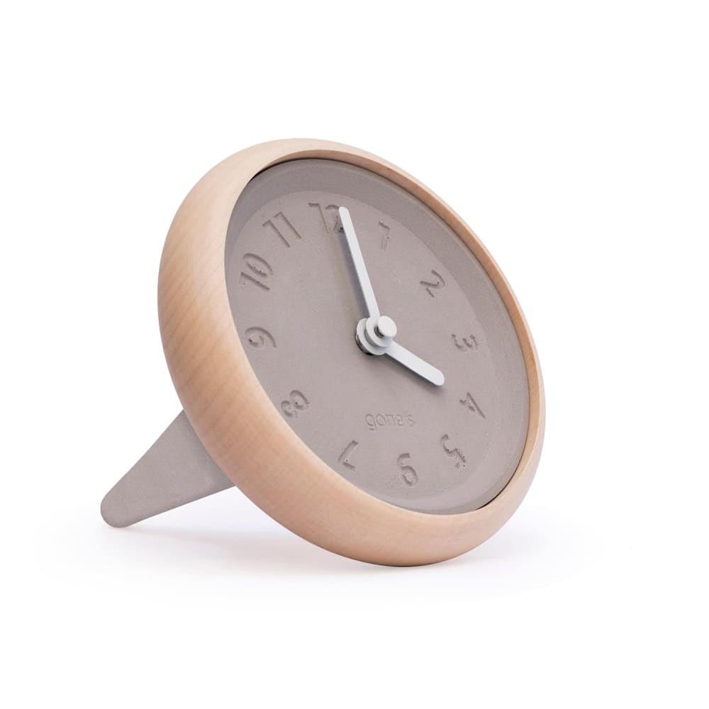 Orologio da tavolo in legno e cemento - Modello Contemporaneo - LEGNO