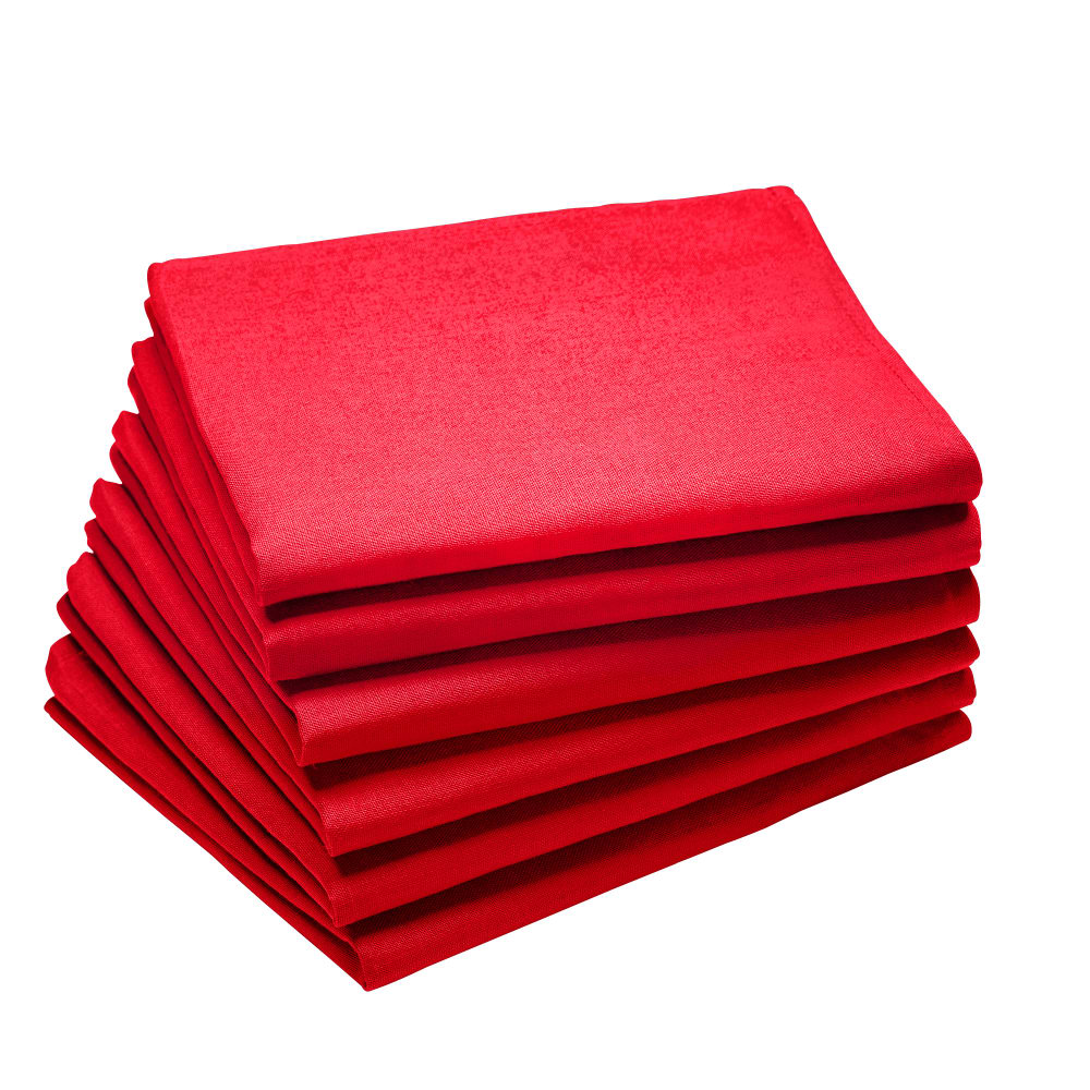 Lot de 6 serviettes en coton,  cerise 45 x 45