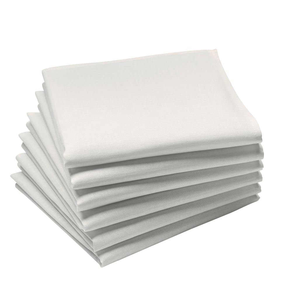 Lot de 6 serviettes en coton, blanc 45 x 45