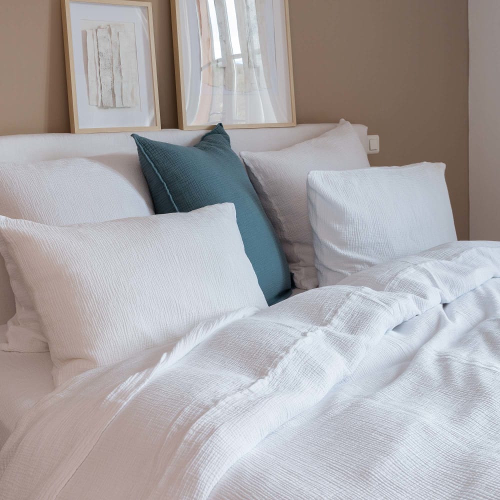 Housse de couette en gaze de coton blanc 260X240 CM — vue 3