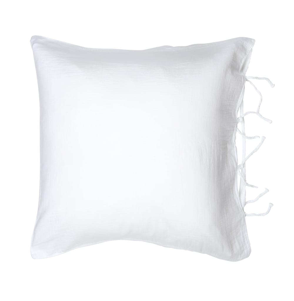 Taie d'oreiller gaze de coton blanc 65X65 CM