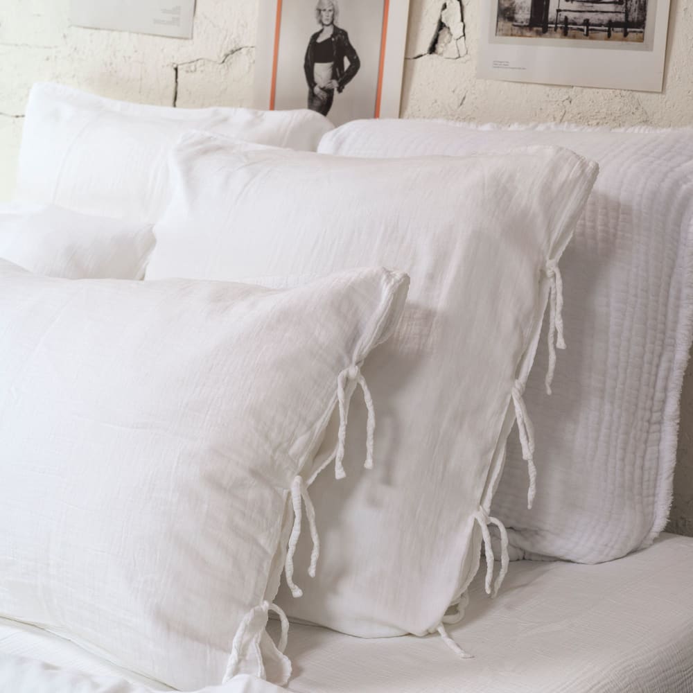 Taie d'oreiller gaze de coton blanc 65X65 CM — vue 3