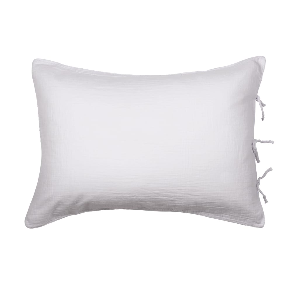 Funda de almohada gasa de algodón gris perla 50 X 70 cm